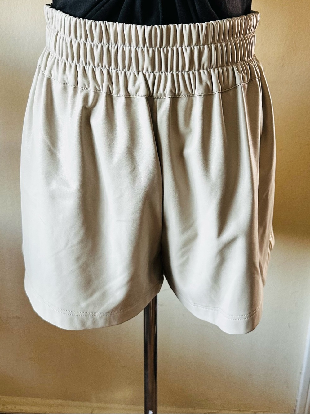 Generation Love bone vegan leather shorts